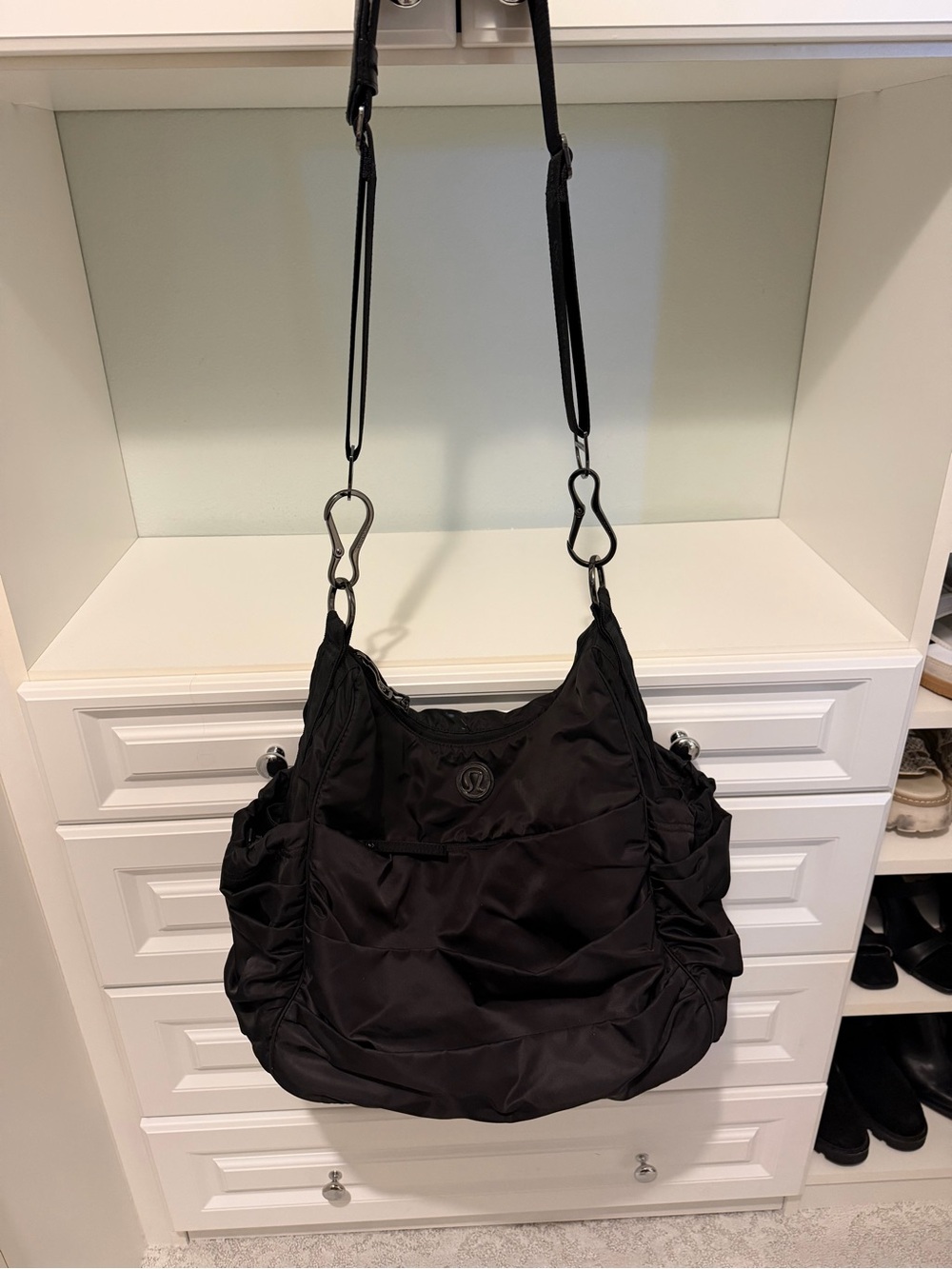 lululemon athletica Black Nylon Crossbody Shoulder Bag
